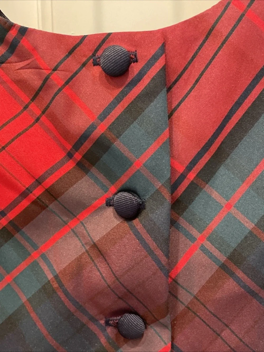 Ralph Lauren Girls 18 Months Holiday Tartan Dress Full Back Buttons Red Plaid